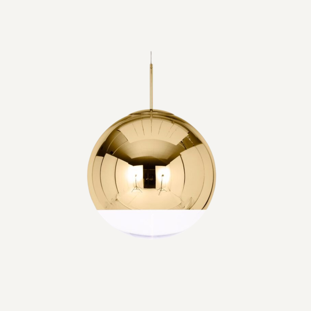 Mirror Ball Brass Light