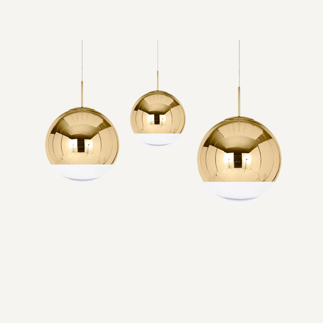 Mirror Ball Brass Light