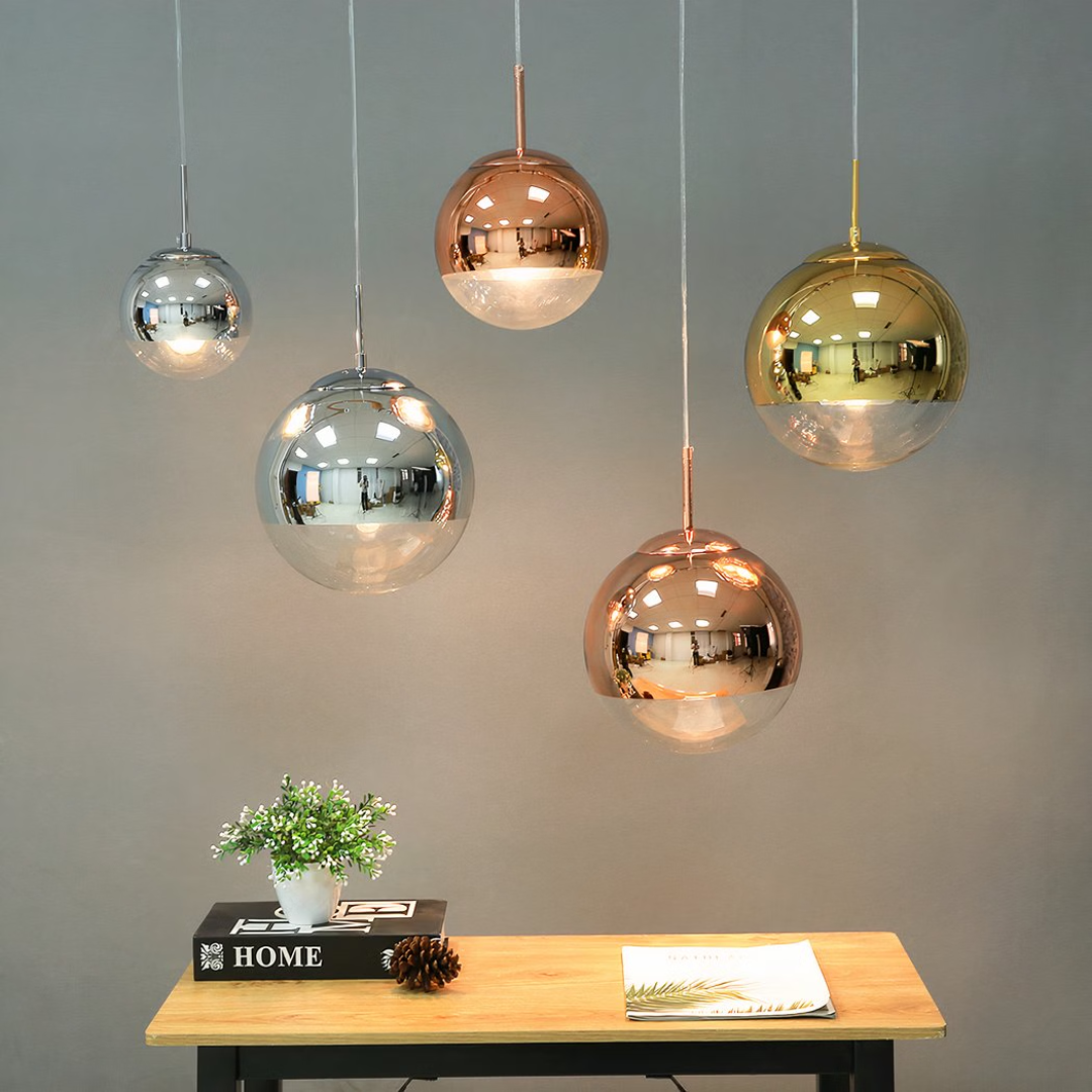 Mirror Ball Brass Light