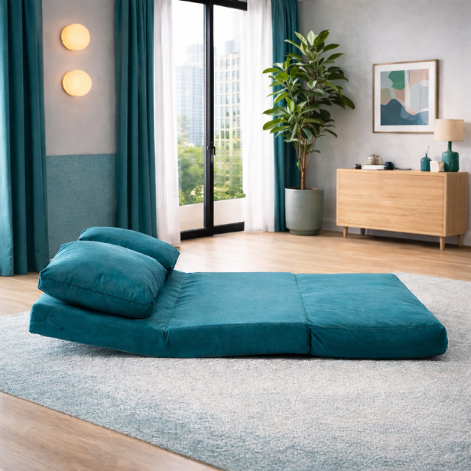 Taida Petrol green Two-Seater Sofa Bed