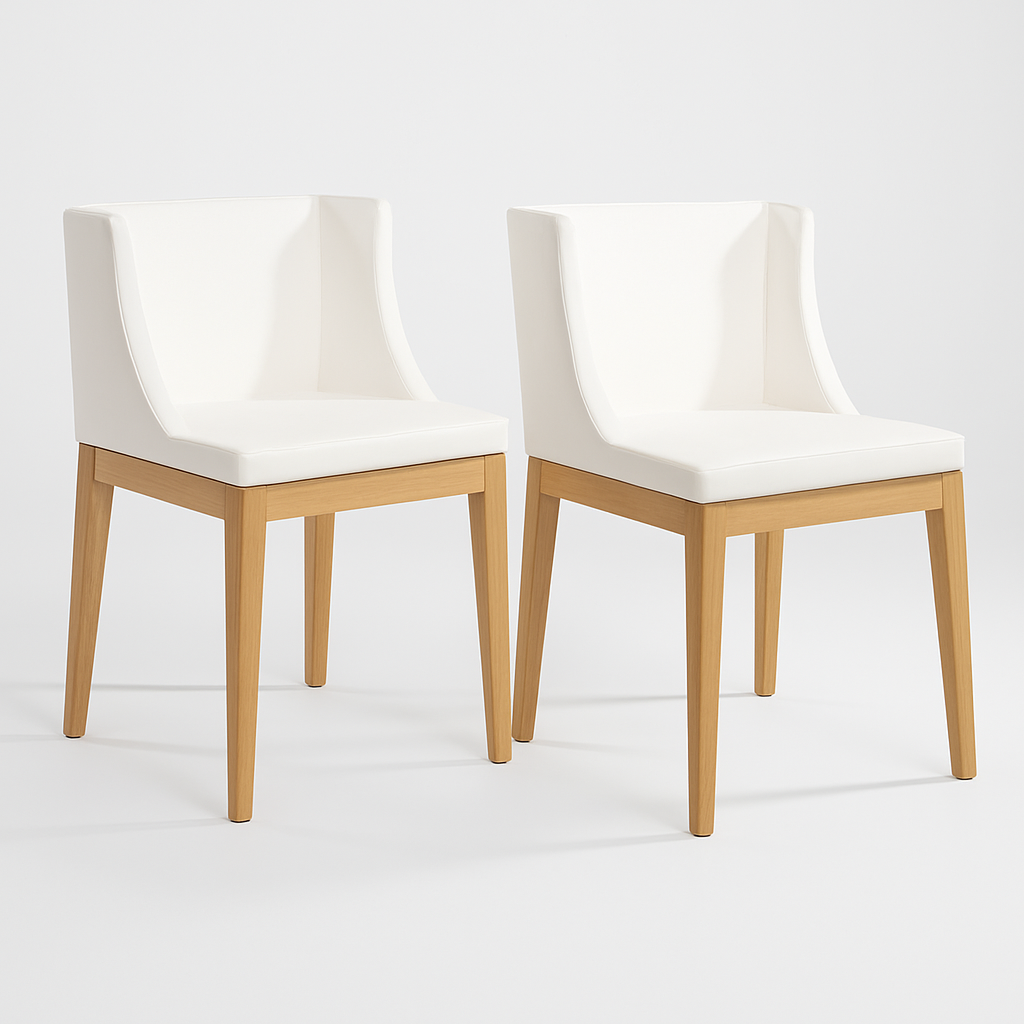 Set of 2 Ladychairs with Natural Wooden Legs - Outlet