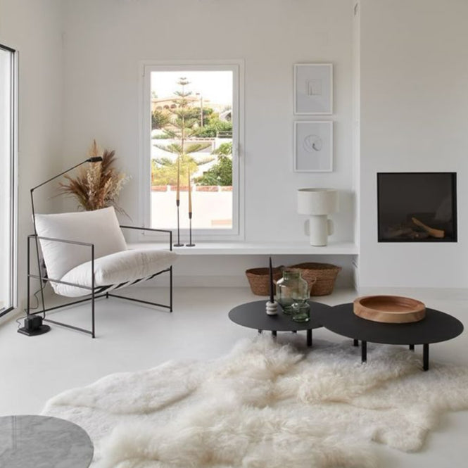 Metal and leather lounge chair MANHATTAN