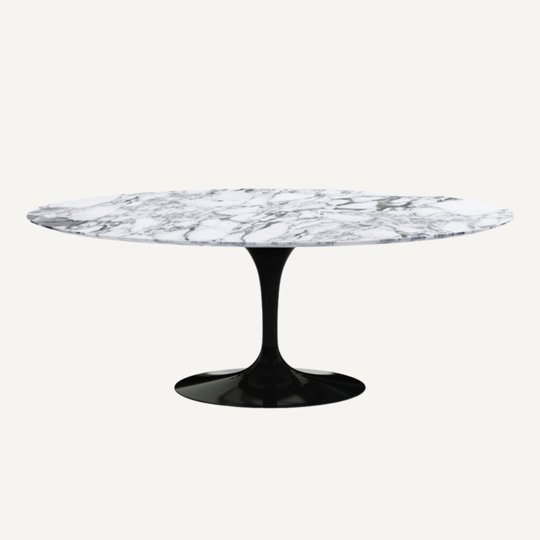 Oval marble Tulip Table Saarinen