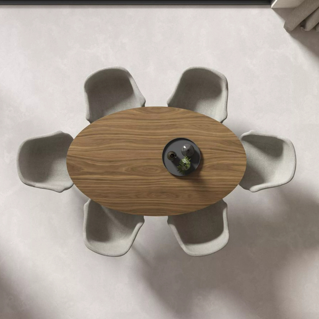 Oval wooden Tulip Table Saarinen