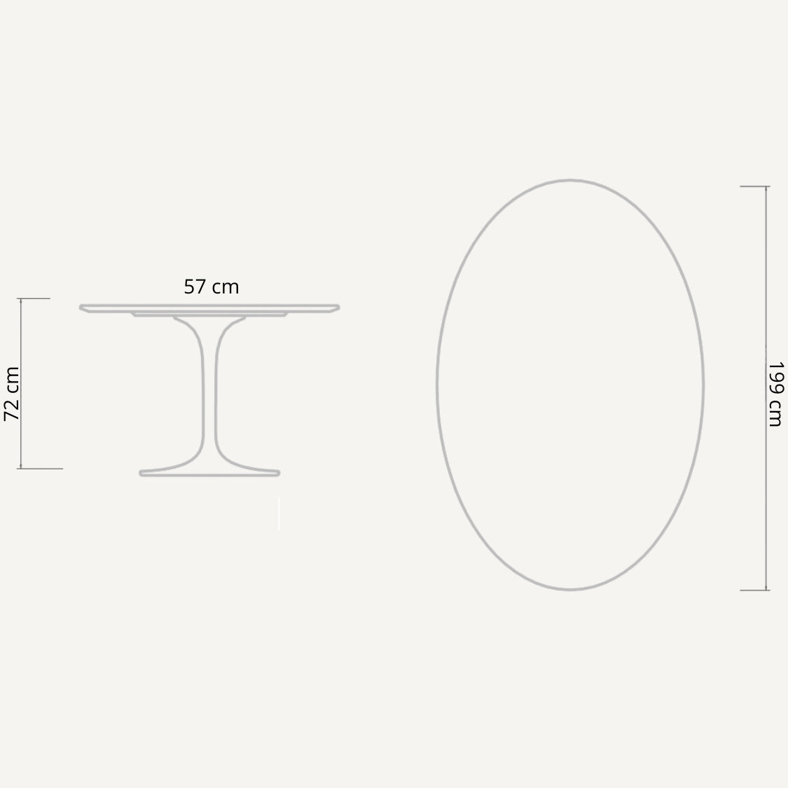 Oval Tulipe Table Leg