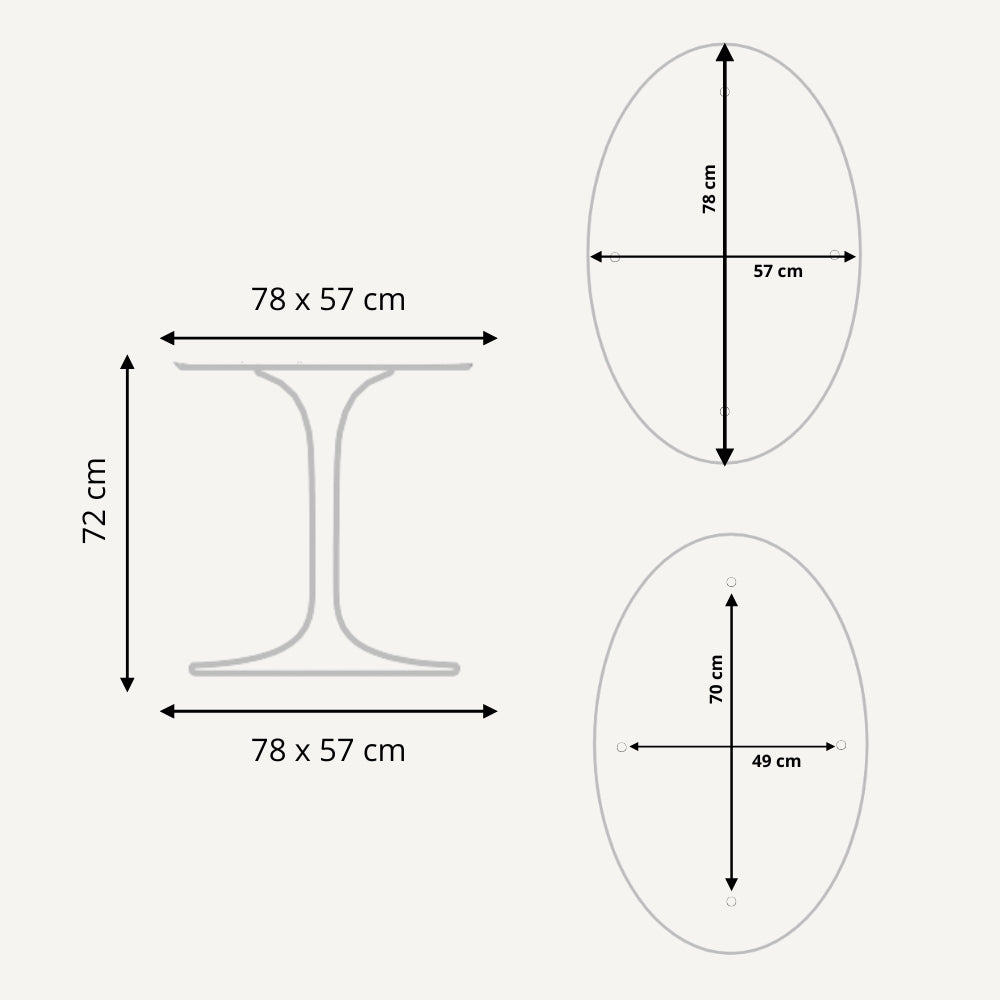 Oval Tulipe Table Leg