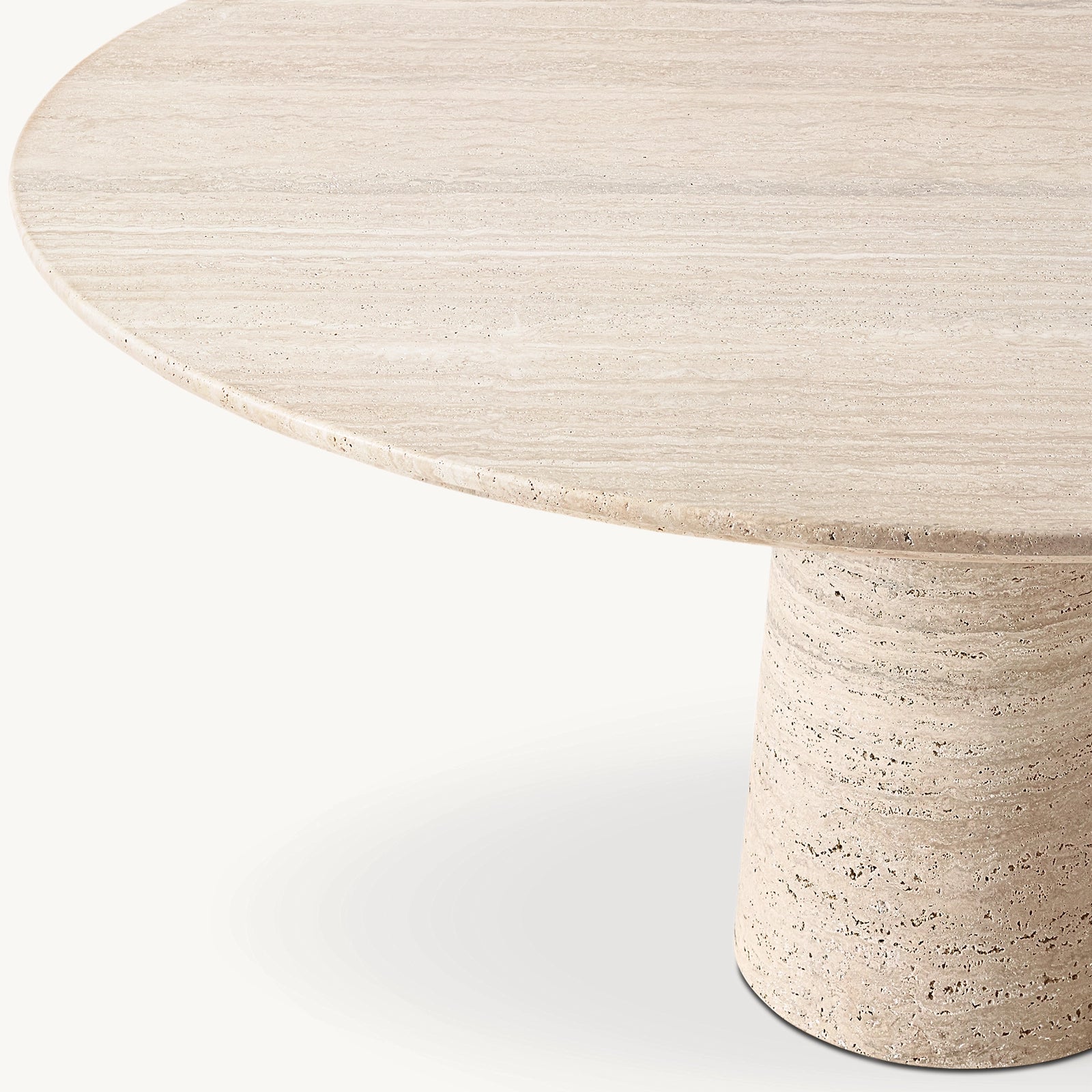 Round Travertine Table