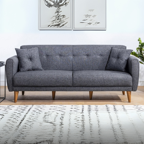 Aria - Dark Grey 3-Seater Sofa Bed | Large Pull-Out Couch for Guests