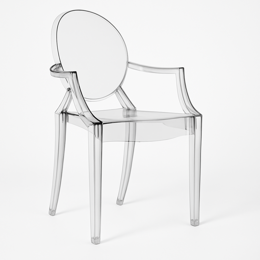 Set of 2 Louis Ghost-Style Armchairs - 1 Transparent & 1 transparent Black - Outlet