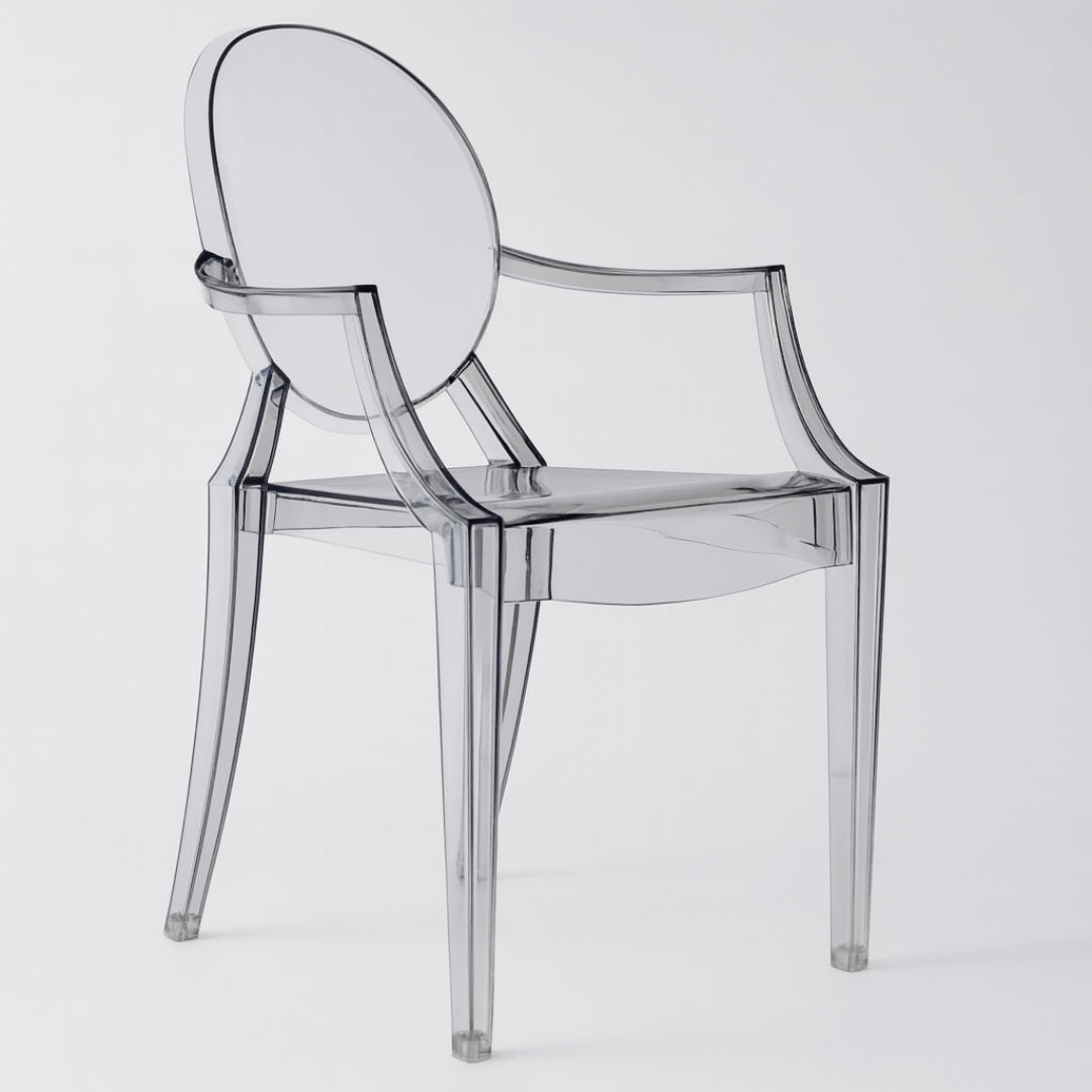 Louis Ghost-Style Armchair – Black Transparent - Outlet