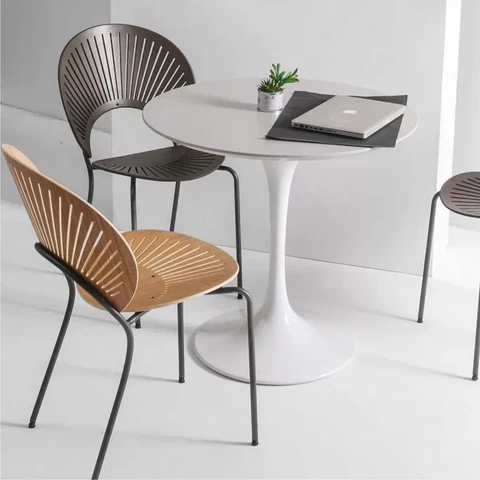 Set of 3 Premium Shelly Chairs (2 Light Walnut - 1 Dark Walnut) - Outlet