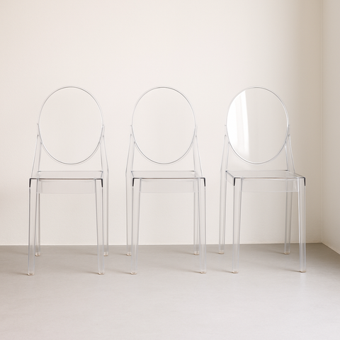 Set of 3 Victoria Chairs transparent - Outlet