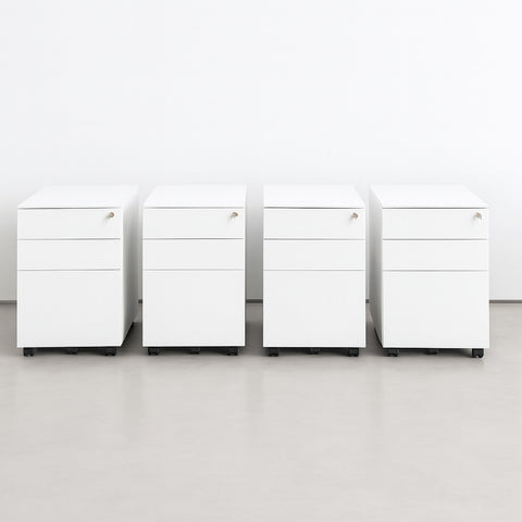 Set of 4 Gosto “Histo” Mobile Pedestal - White - Outlet