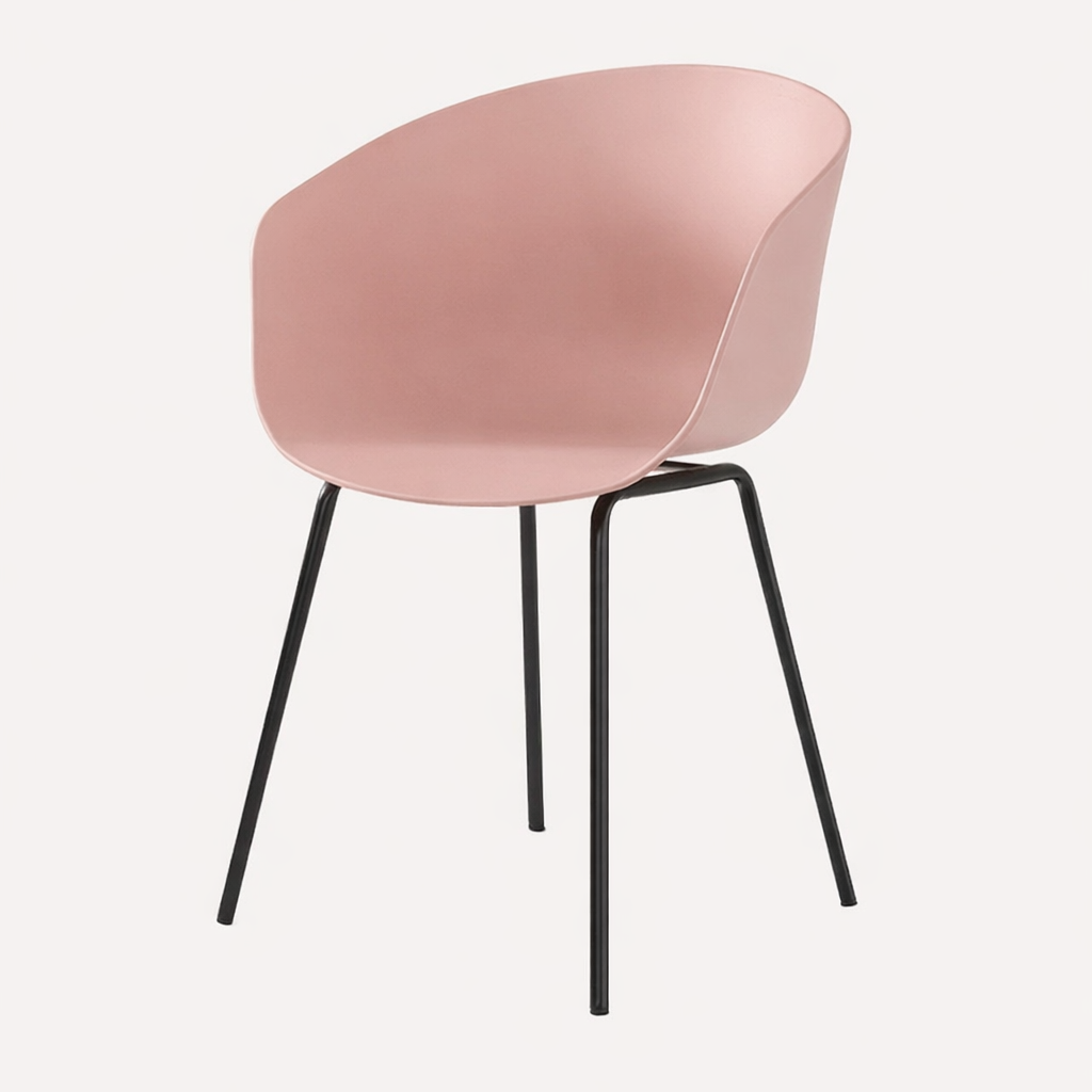 Ensemble de 6 chaises Eleganza roses et noires