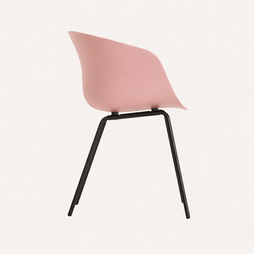 Ensemble de 6 chaises Eleganza roses et noires