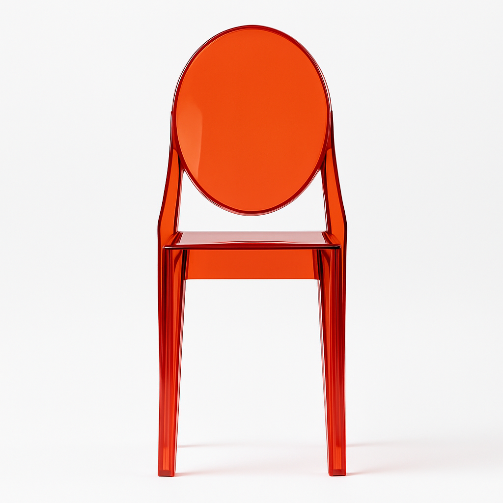 Set of 4 Victoria Chairs Red Transparent - Outlet