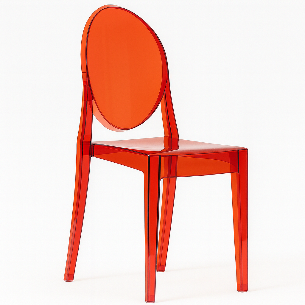 Set of 4 Victoria Chairs Red Transparent - Outlet