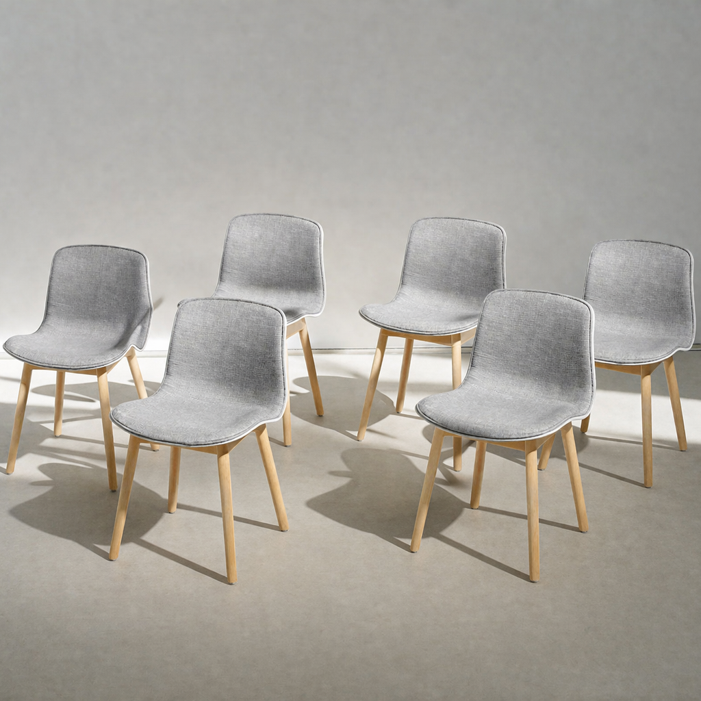 Ensemble de 6 chaises Jamie - Blanc et gris