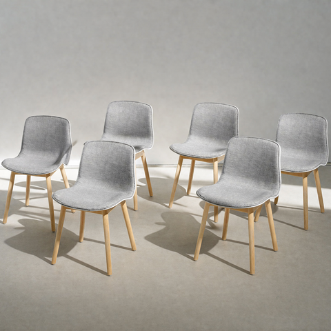 Ensemble de 6 chaises Jamie - Blanc et gris