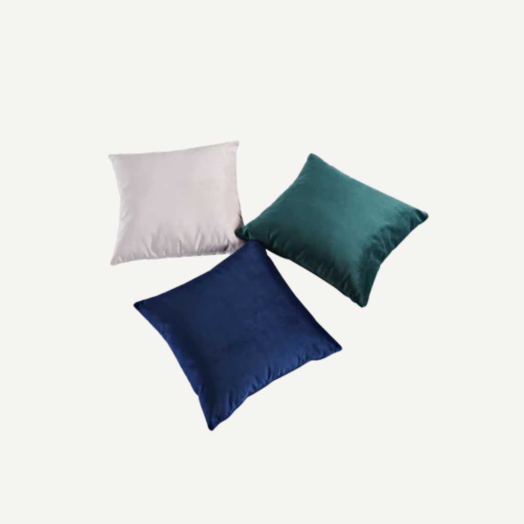 Square velvet cushions 45cm x 45cm