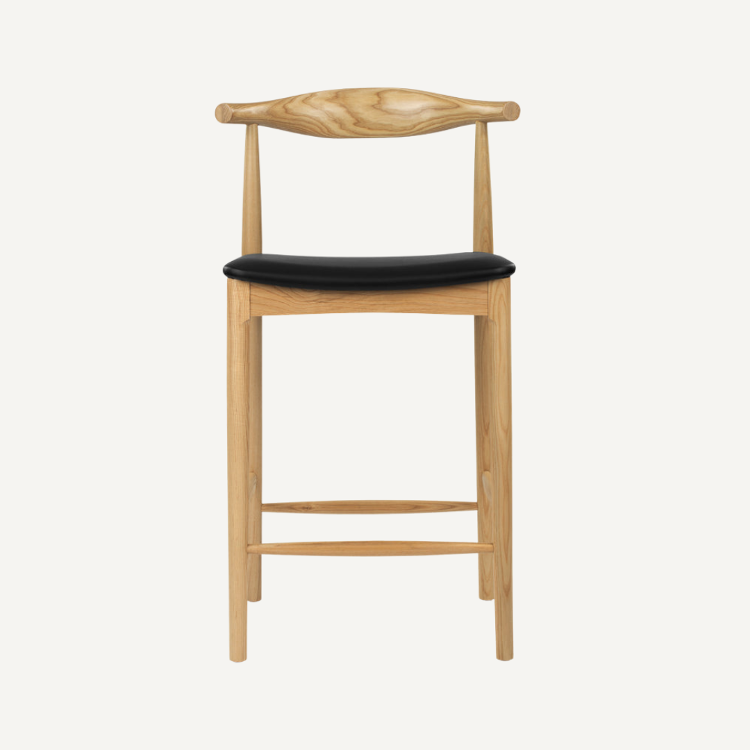 Elbow wooden bar stool - 65 cm
