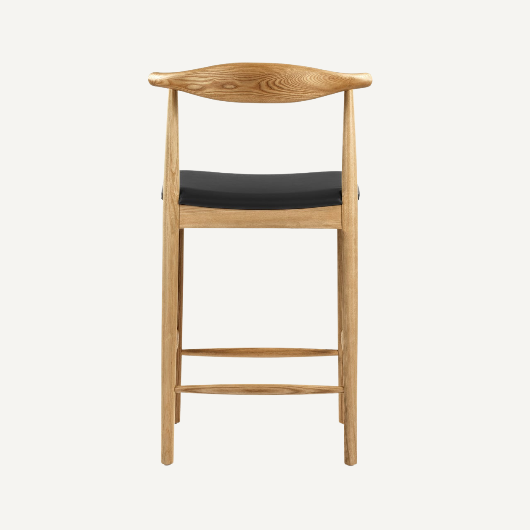 Elbow wooden bar stool - 65 cm