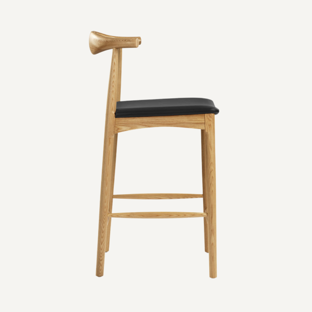 Elbow wooden bar stool - 73 cm