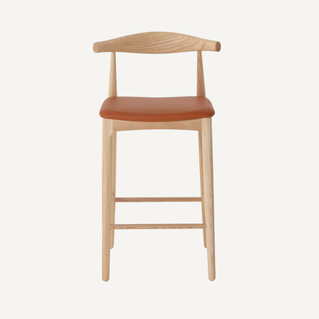 Elbow wooden bar stool - 73 cm