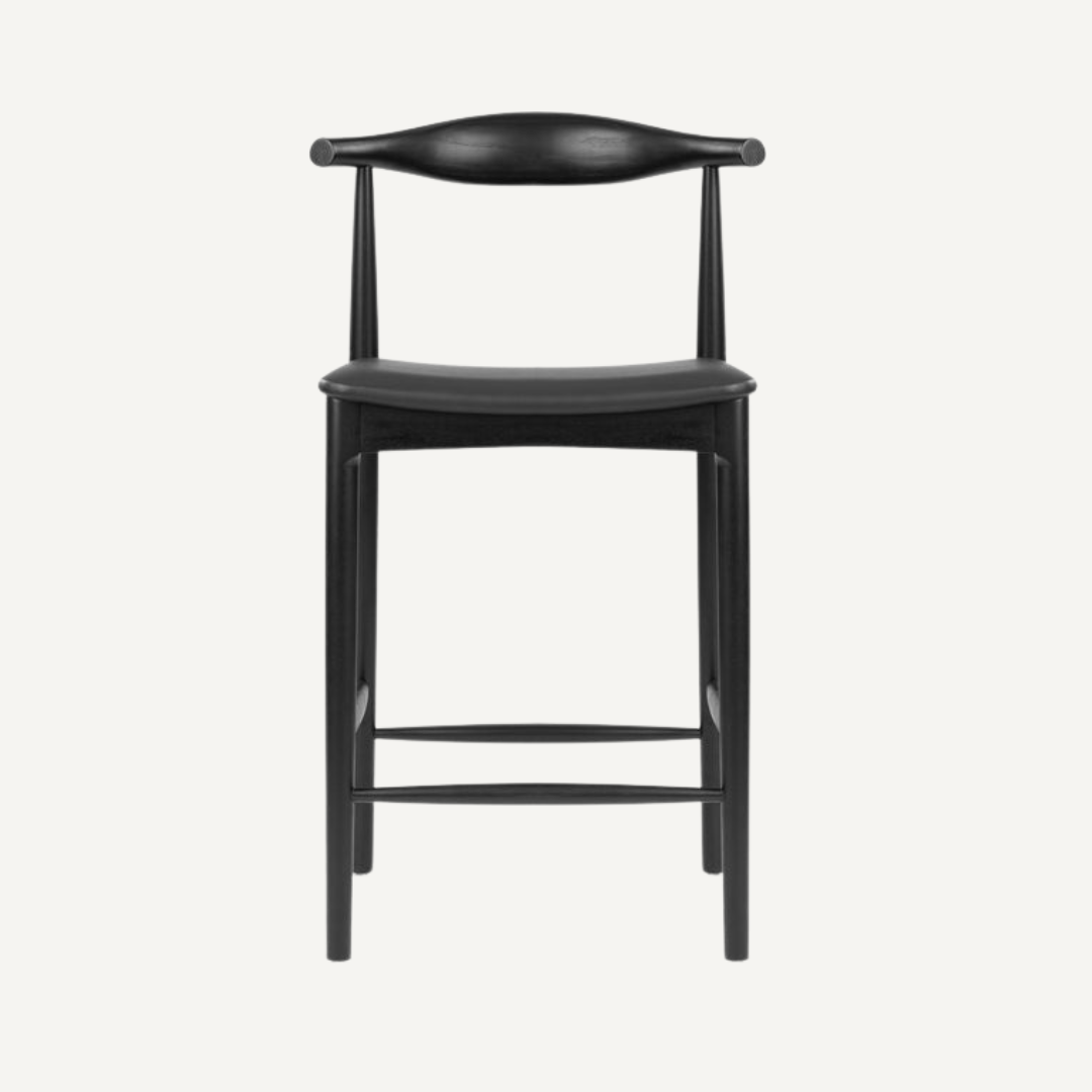 Elbow wooden bar stool - 65 cm