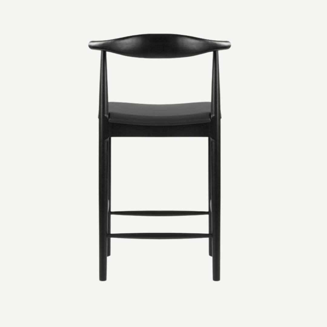 Elbow wooden bar stool - 73 cm