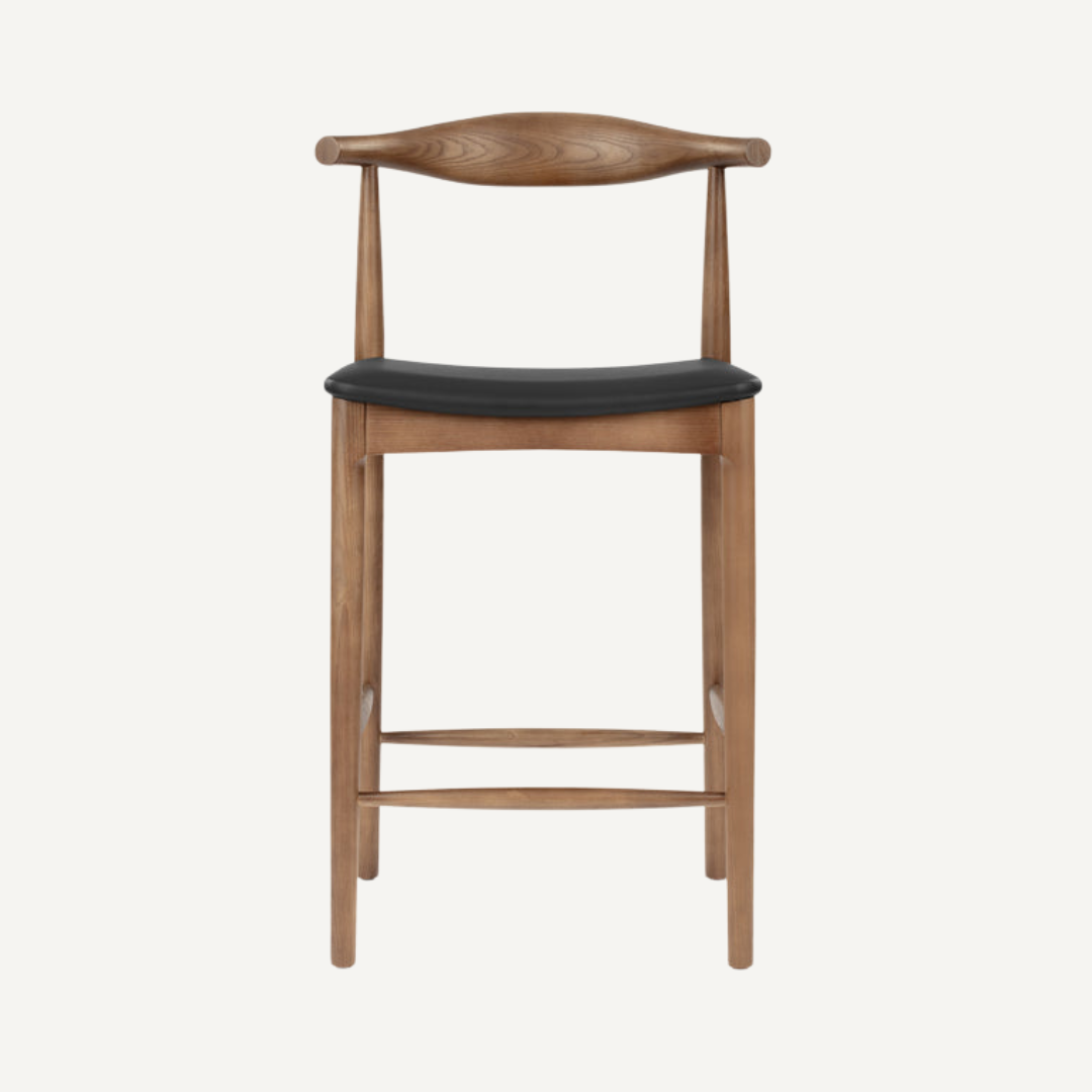 Elbow wooden bar stool - 73 cm