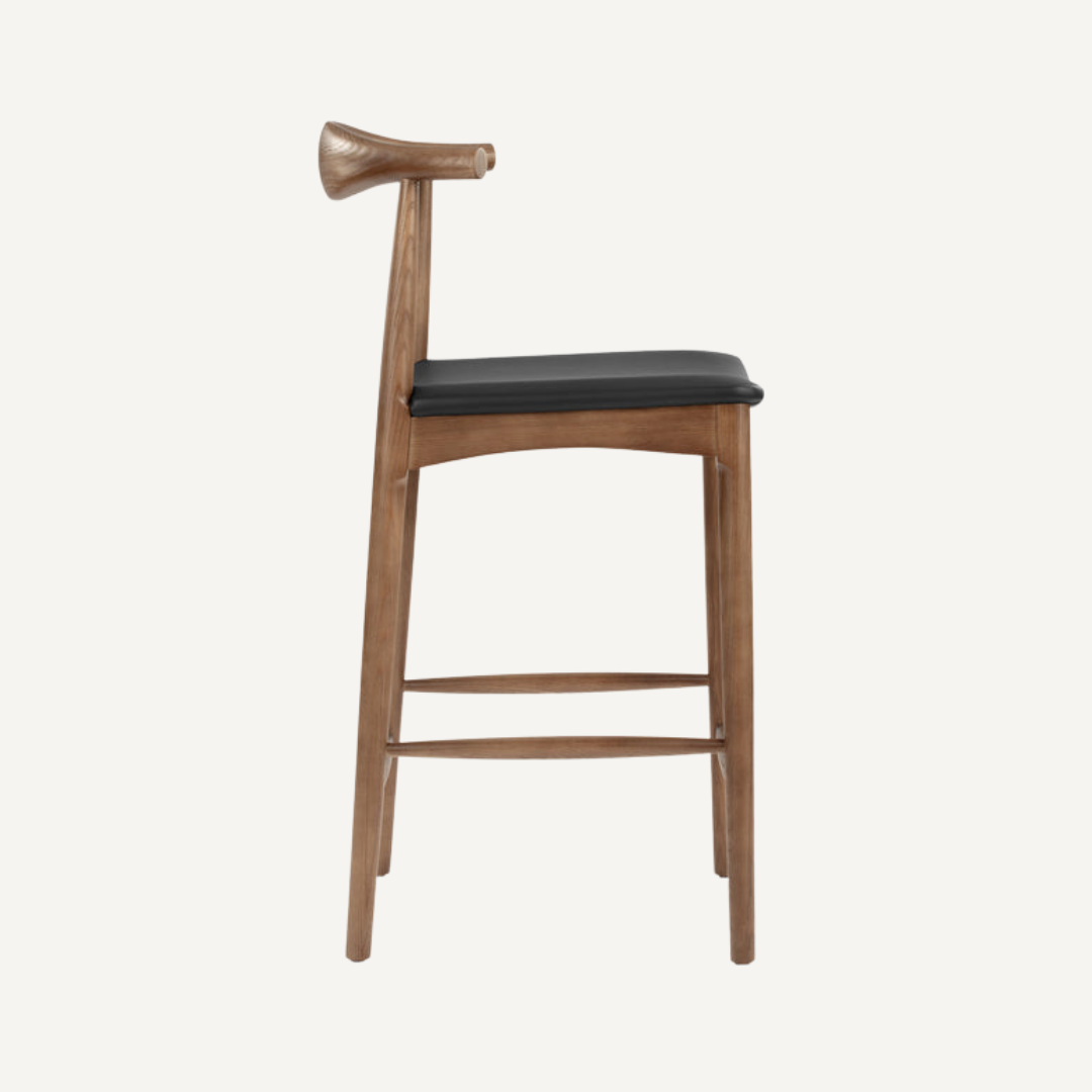 Elbow wooden bar stool - 73 cm