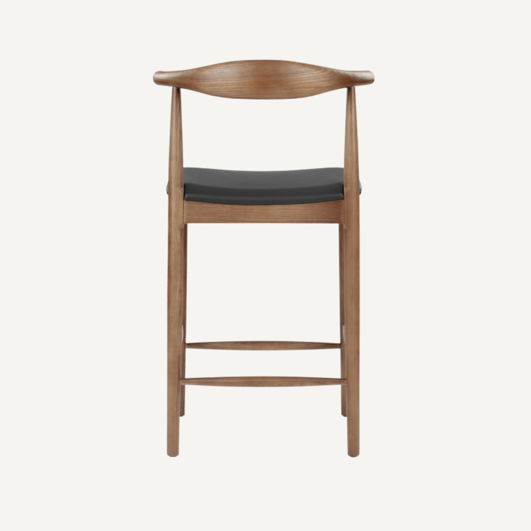 Elbow wooden bar stool - 65 cm
