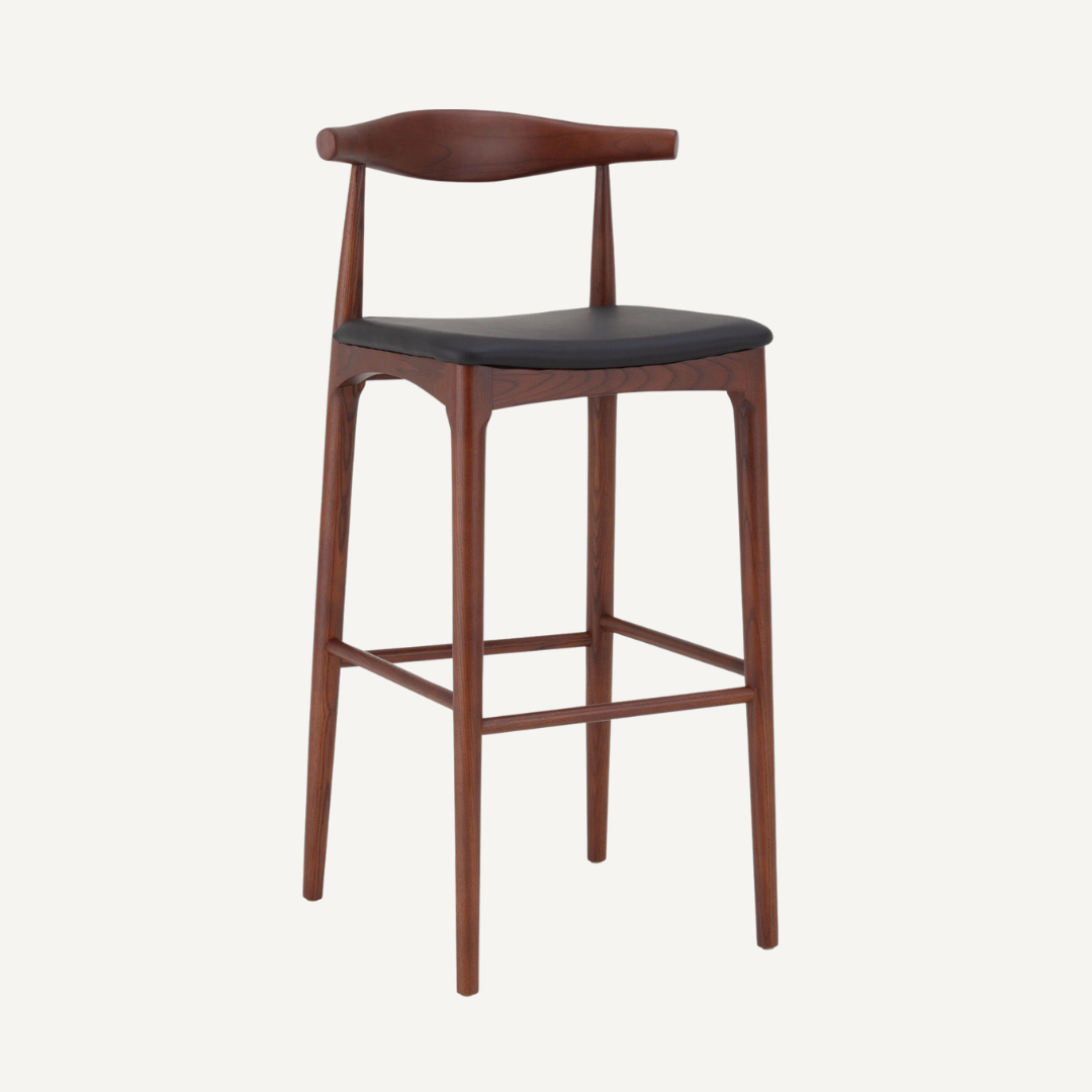 Elbow wooden bar stool - 73 cm