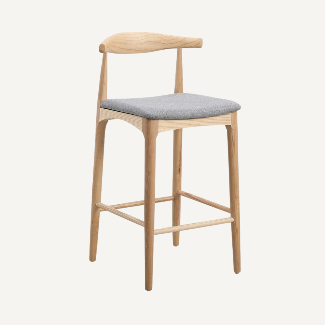 Elbow wooden bar stool - 65 cm