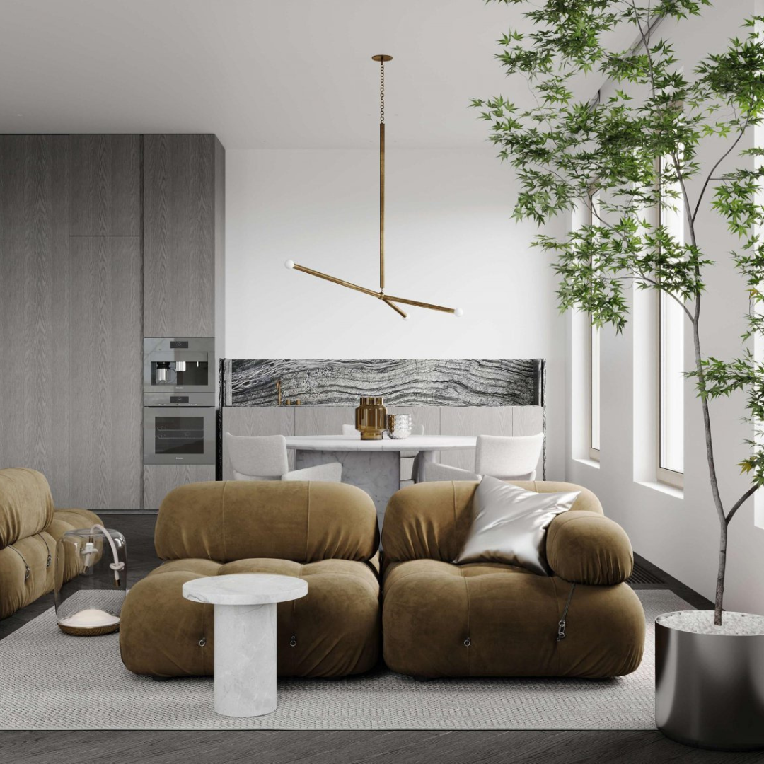 Corner with Right Armrests - Camelia modular sofa