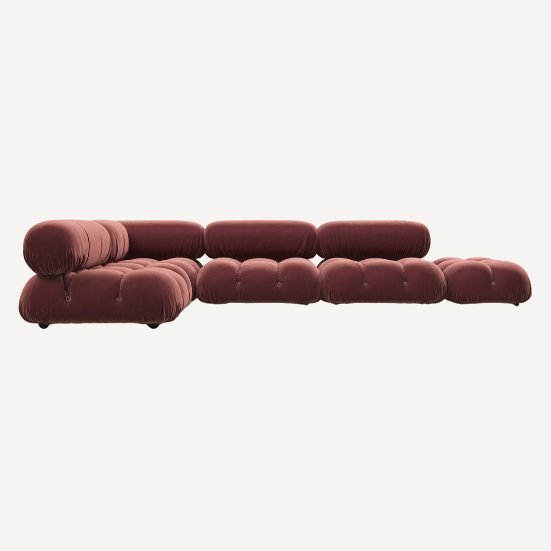 Large 4-seater modular corner sofa with footrest - Camelia
