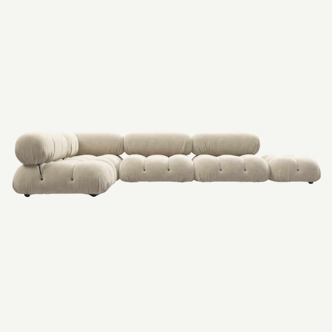 Large 4-seater modular corner sofa with footrest - Camelia