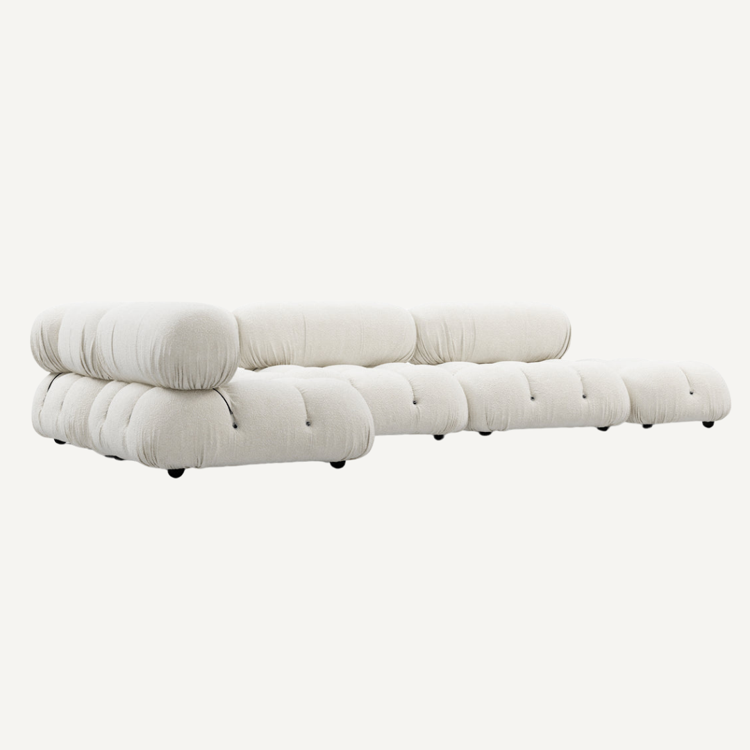 Large 4-seater modular corner sofa with footrest - Camelia