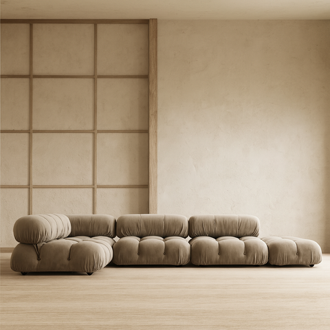 Large 4-seater modular corner sofa with footrest - Camelia