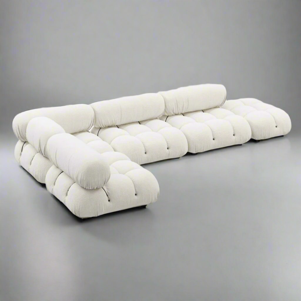 Large 4-seater modular corner sofa with footrest - Camelia