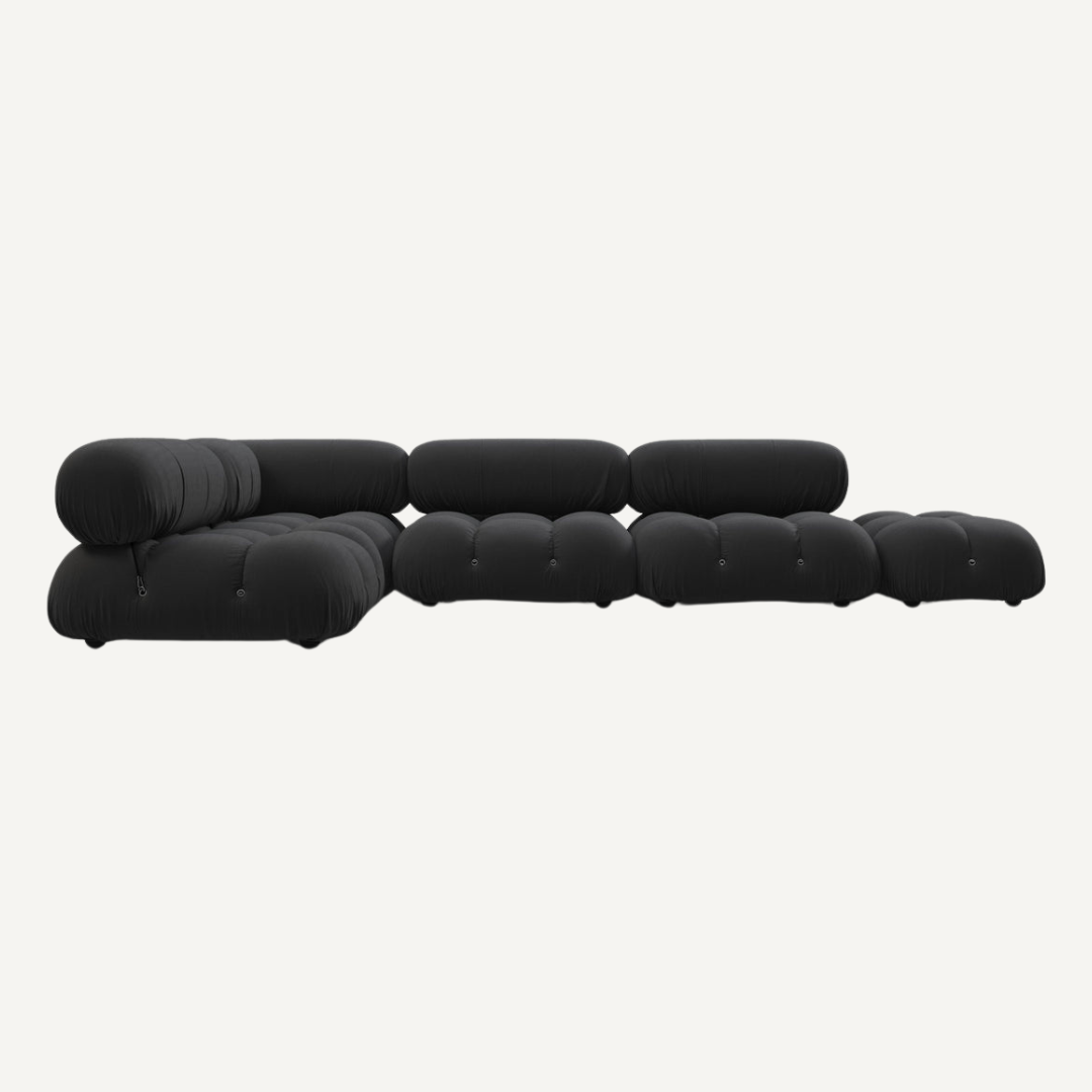 Large 4-seater modular corner sofa with footrest - Camelia