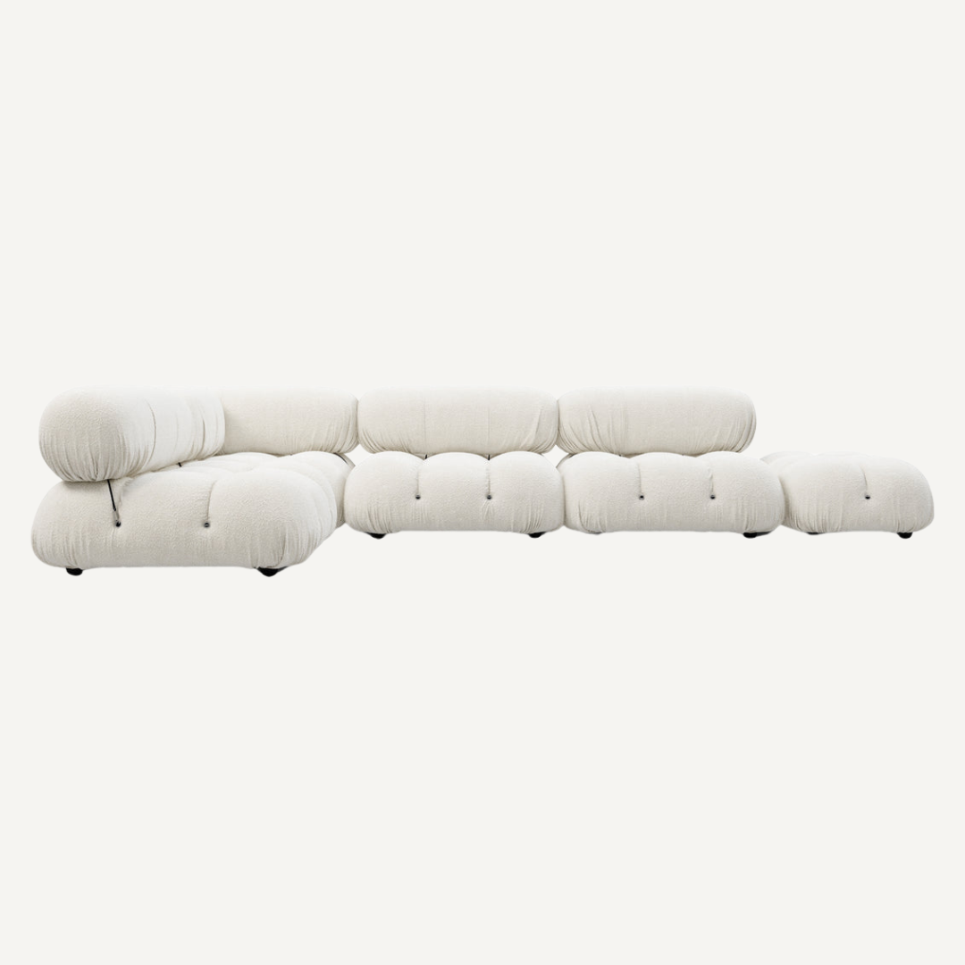 Large 4-seater modular corner sofa with footrest - Camelia