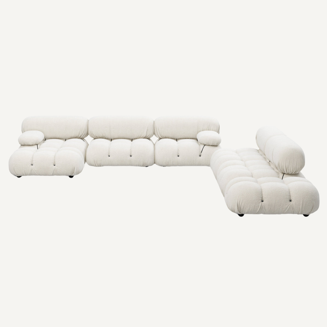Large 5-seater modular corner sofa with footrest - Camelia