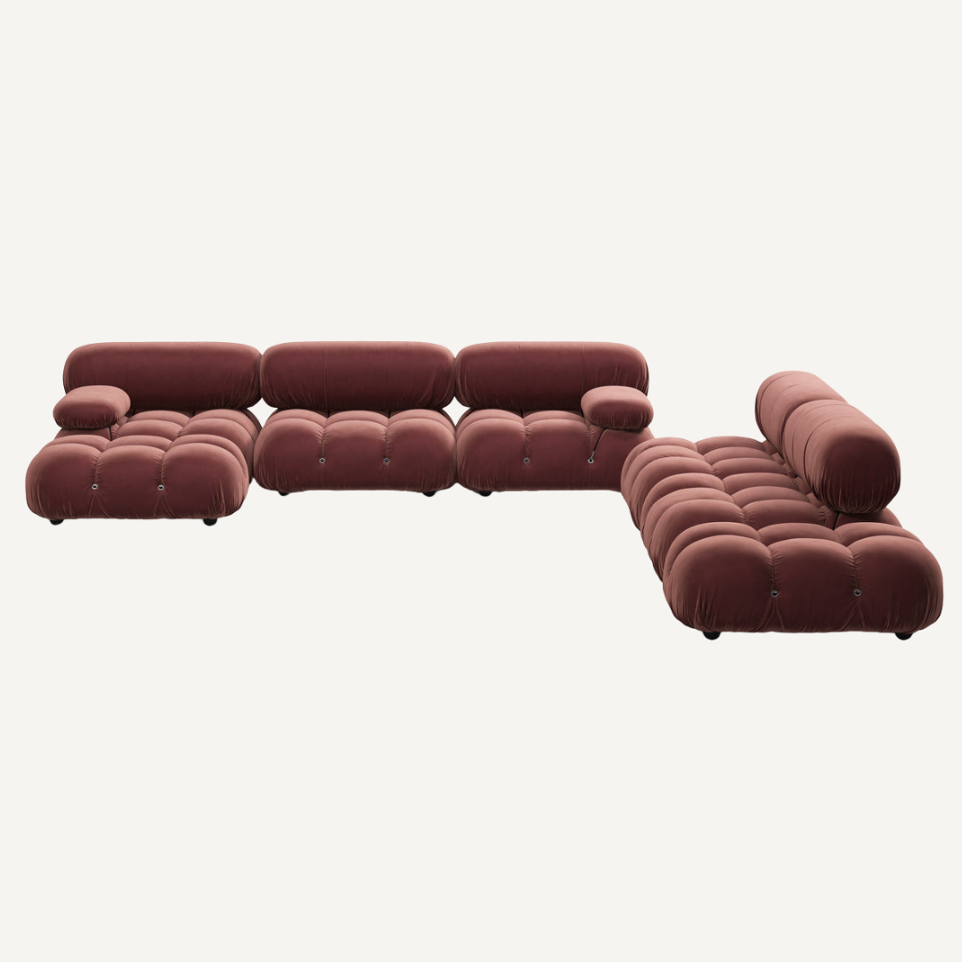 Large 5-seater modular corner sofa with footrest - Camelia