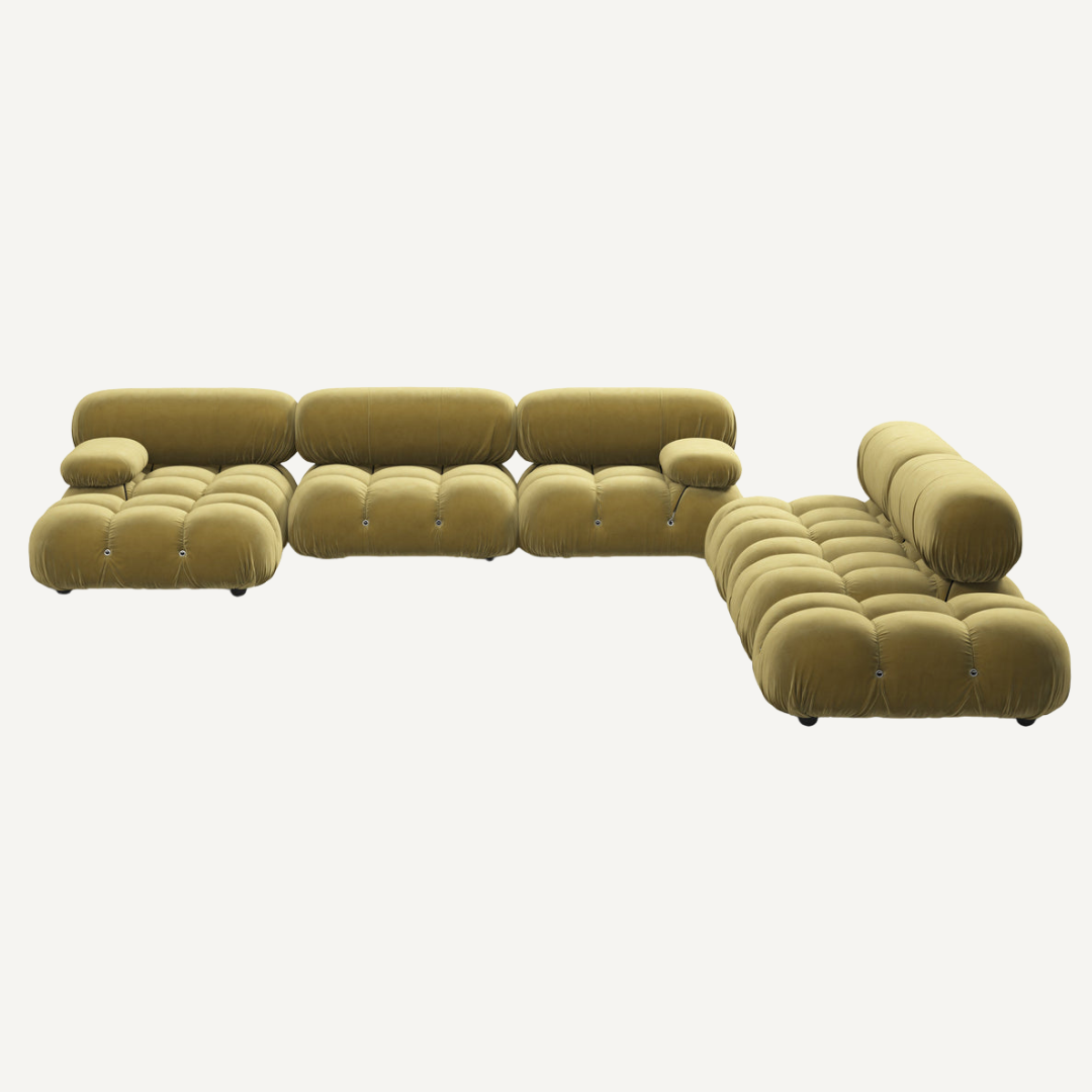Large 5-seater modular corner sofa with footrest - Camelia