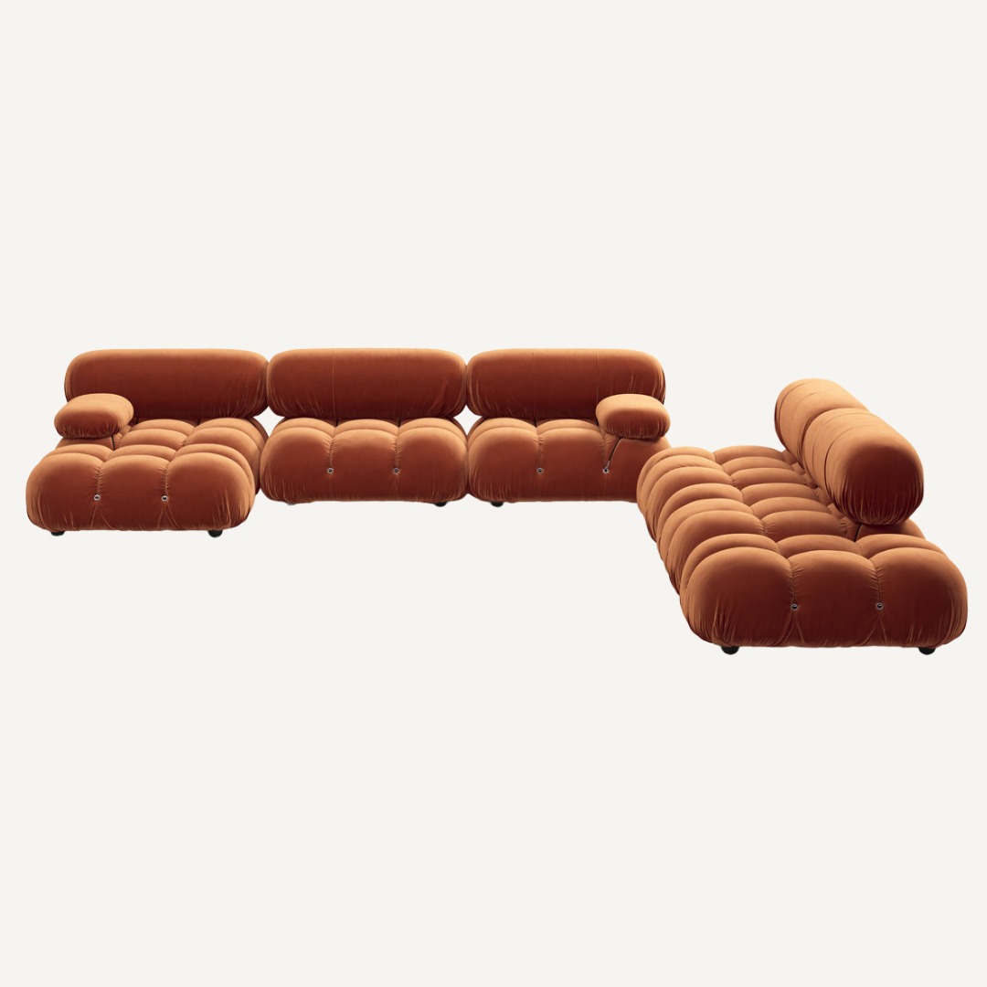 Large 5-seater modular corner sofa with footrest - Camelia