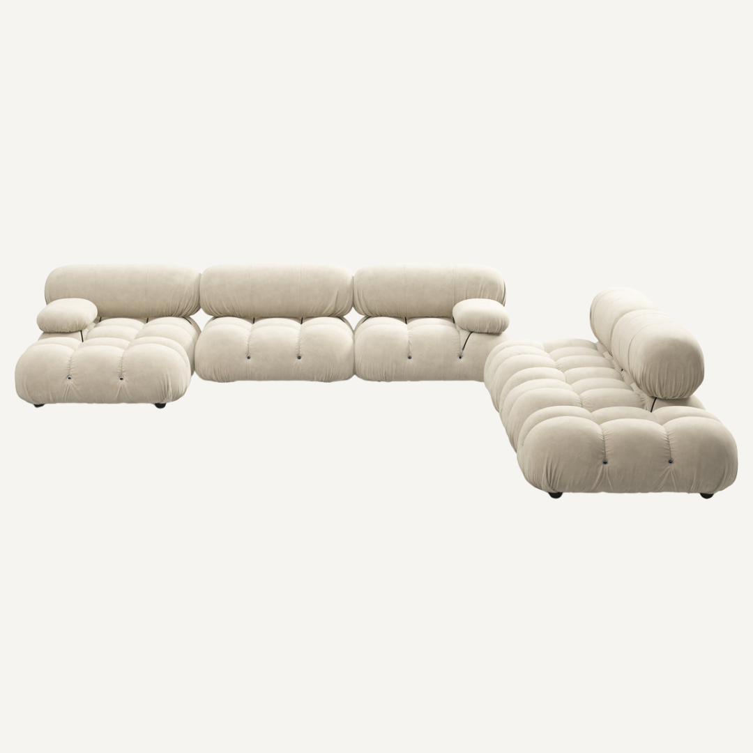 Large 5-seater modular corner sofa with footrest - Camelia
