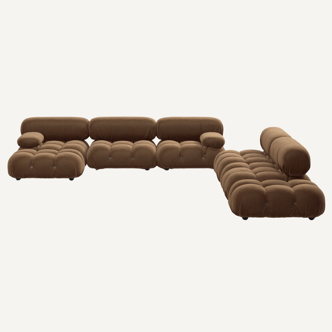 Large 5-seater modular corner sofa with footrest - Camelia