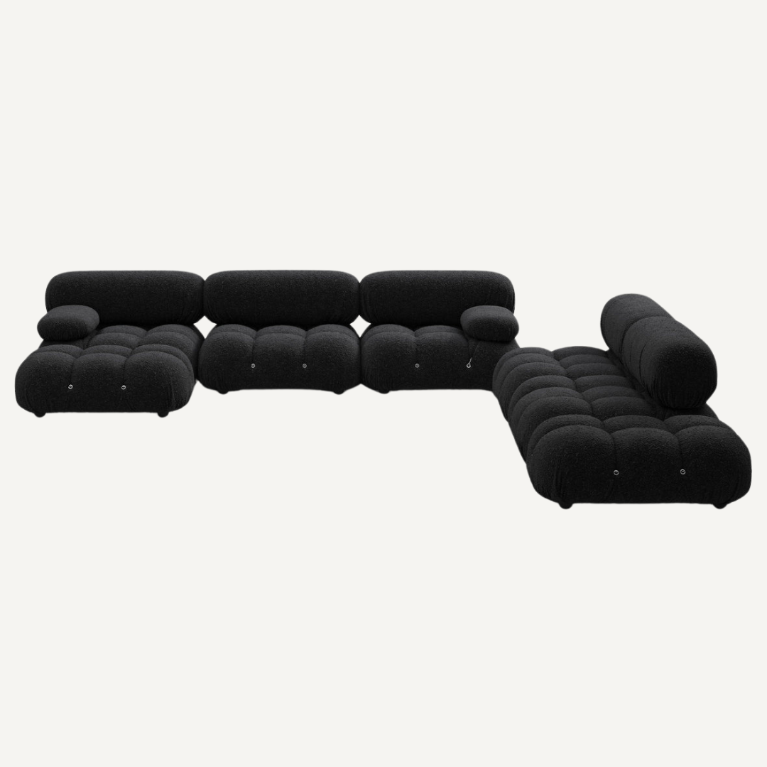 Large 5-seater modular corner sofa with footrest - Camelia